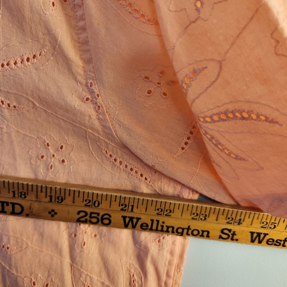 Free Planet Peach Eyelet Cotton Shirt - Tropical Resort Vibes - Picture 7 of 11